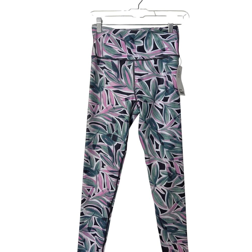 Sage Collective Multicolor Leaf Paradise Pull On Athleisure Yoga Leggings Small